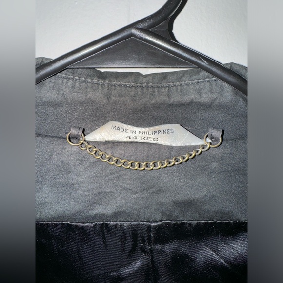 Kenneth Barnard Fifth Avenue Black Button Down Rain Trench Coat Size 44 Reg - Picture 4 of 6